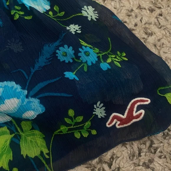 Hollister Y2k Navy Blue Floral Dress - Picture 2 of 5